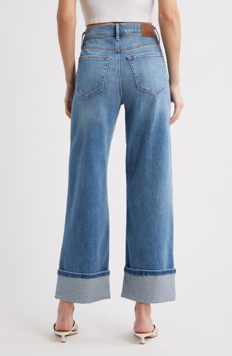 HIDDEN JEANS Cuffed High Waist Dad Jeans, Alternate, color, Medium Wash