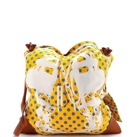 Silky City Bag Printed Silk and Leather PM