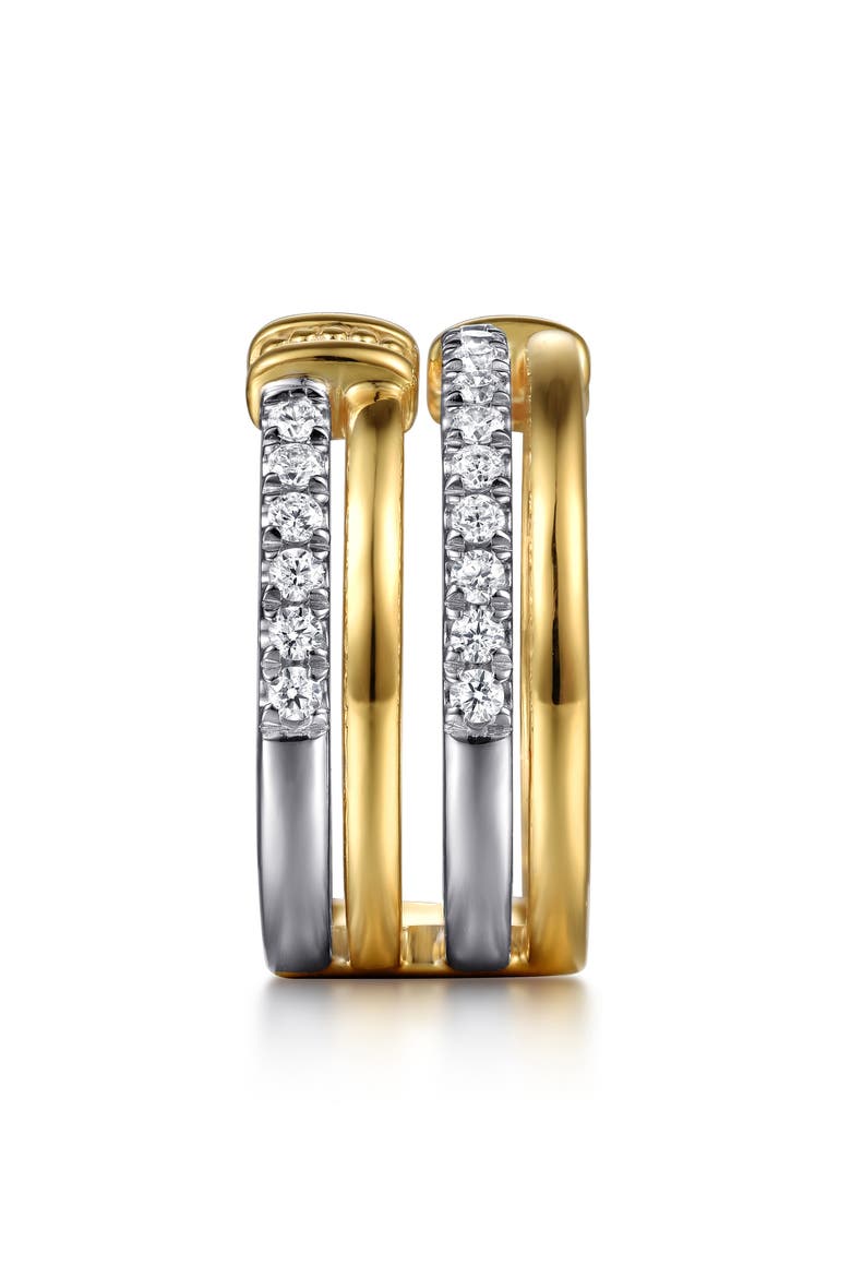 14k Gold Diamond Stack Ring, Alternate, color, 14K YELLOW/ WHITE GOLD