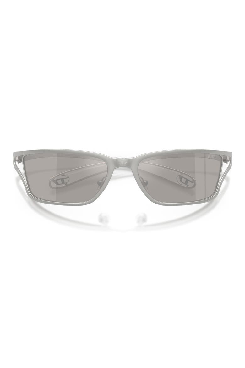 DL1015 58mm Rectangular Sunglasses, Alternate, color, MATTE SILVER / MIRROR SILVER
