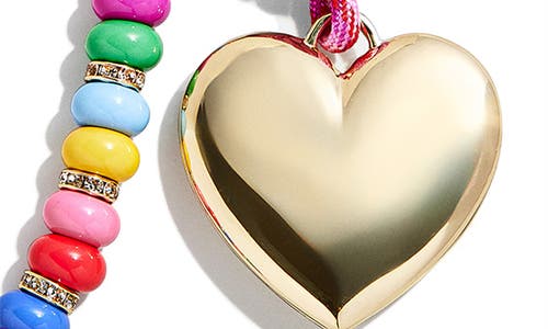 Baublebar Statement Heart Beaded Key Ring Bag Charm In Multi