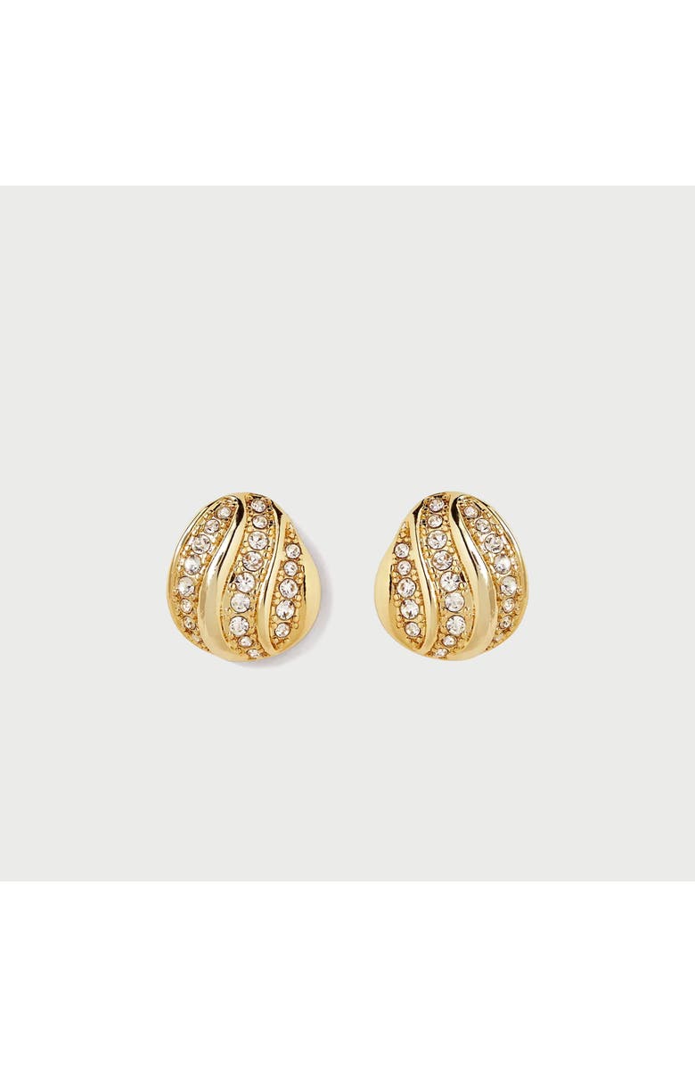 YOJ Twerti Pave Midi Studs In Gold & Crystals, Alternate, color, Gold