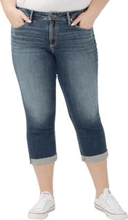 Silver Jeans Co. Suki Americana Curvy Mid Rise Capri Jeans