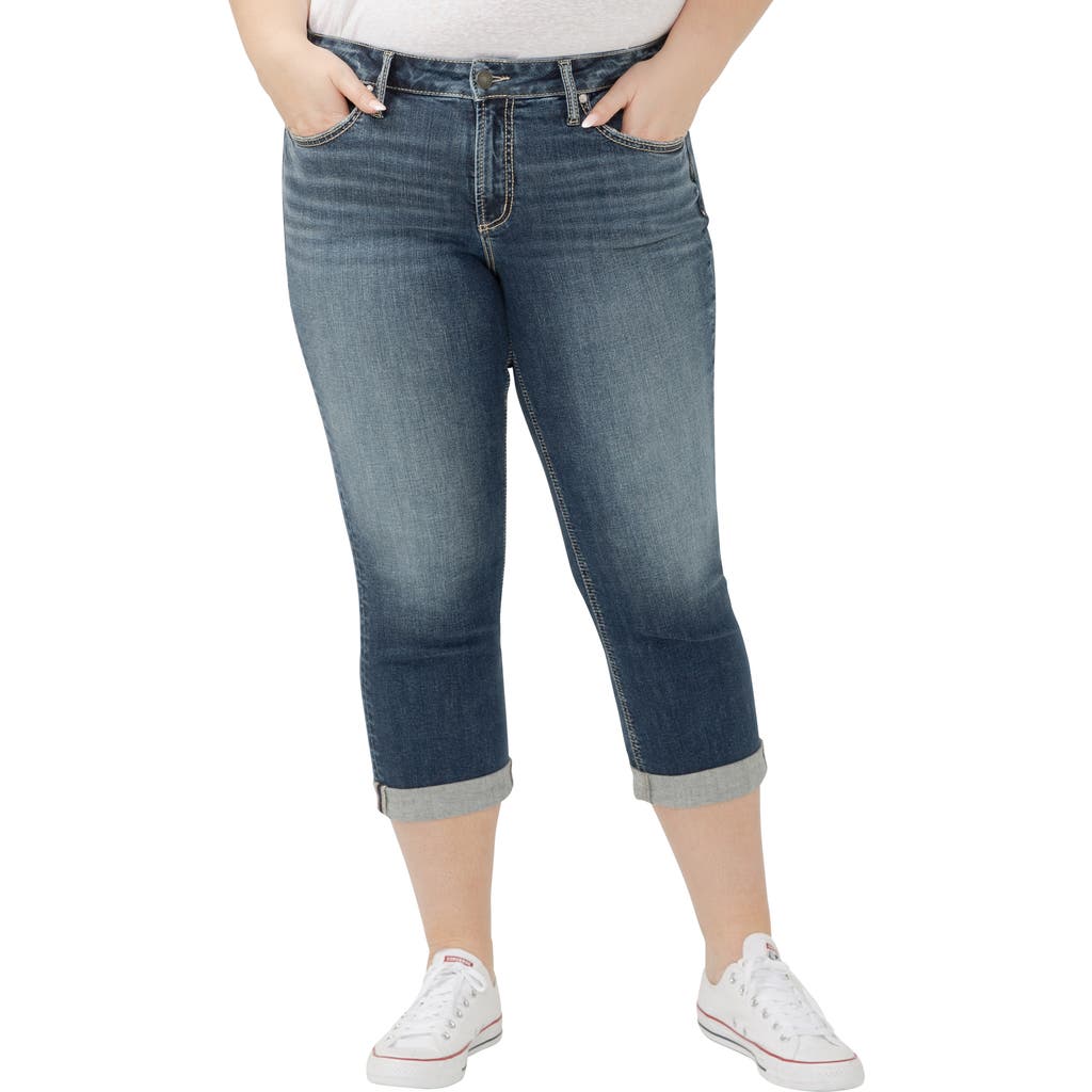 Silver Jeans Co. Plus Size Suki Mid Rise Curvy Fit Capri Jeans