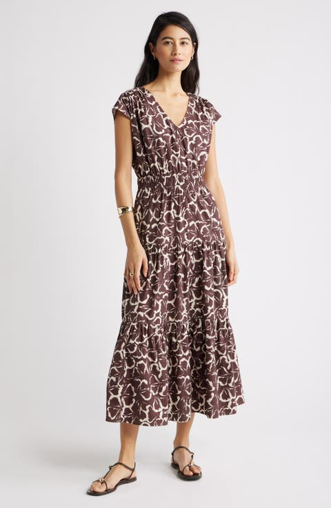 Tiered Poplin Maxi Dress