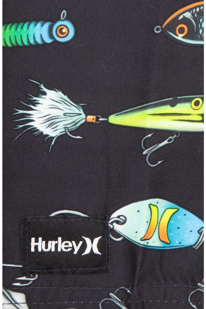 Kids' Fishing Lure Swim Trunks, Alternate, color, BLACK