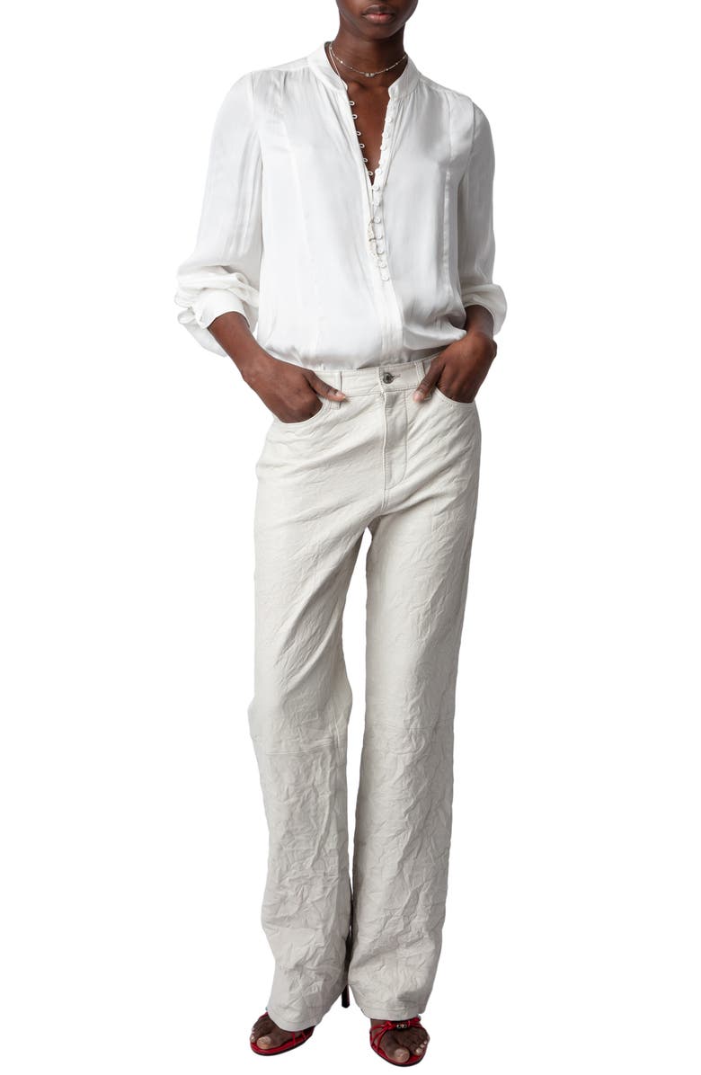 Zadig & Voltaire Twina Satin Pullover Shirt, Alternate, color, 