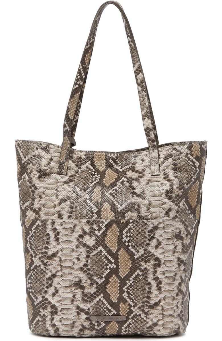 Lucky Brand Eddo Snake Embossed Leather Tote, Main, color,