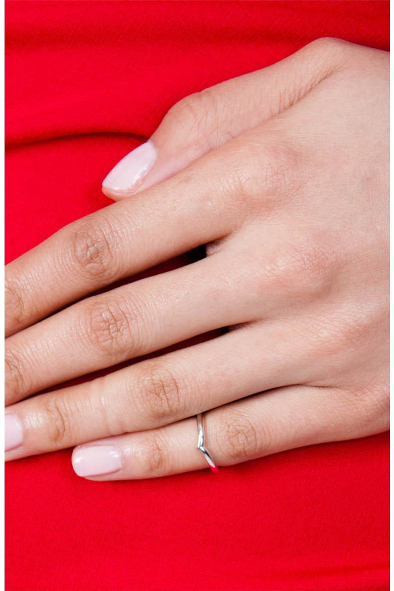 Wish Bone Midi Drip Ring, Alternate, color, Sterling Silver