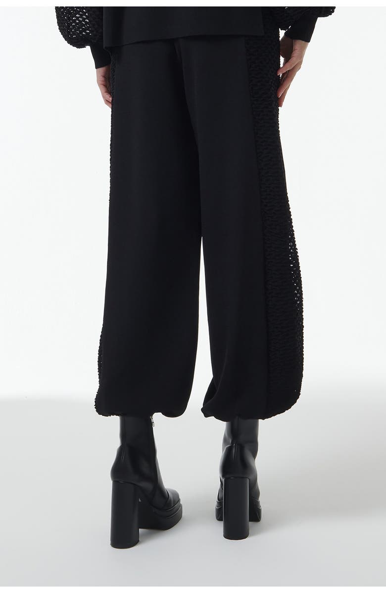 Leem Mesh Detail Knit Trousers, Alternate, color, Black