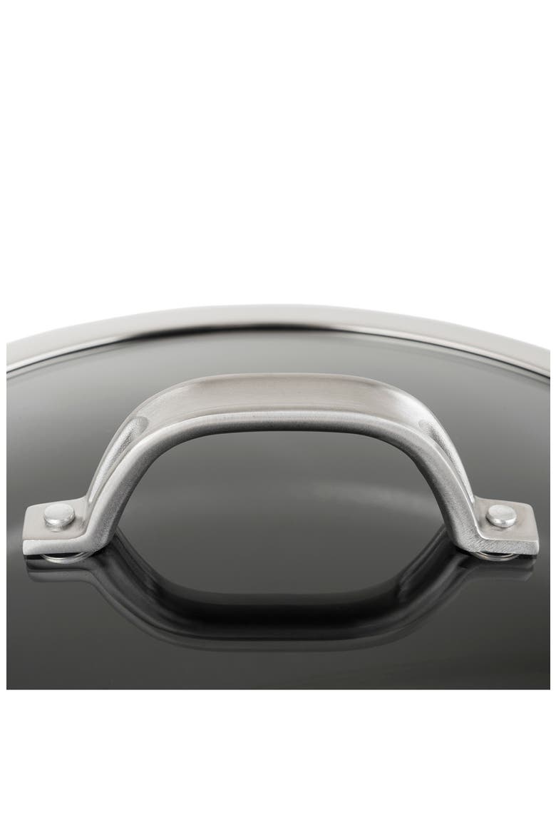 3-Quart Hard Anodized Nonstick Saucier with Lid, Alternate, color, DARK GREY