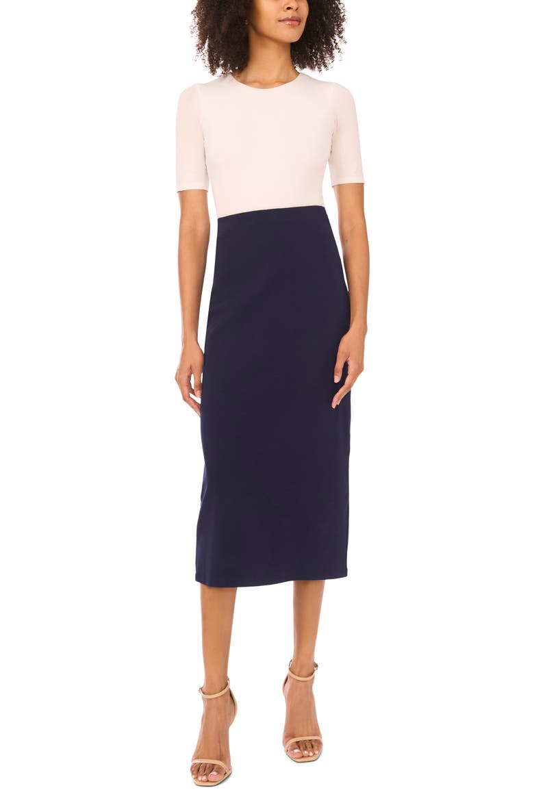 Pull On Midi Skirt, Alternate, color, CLASSIC NAVY