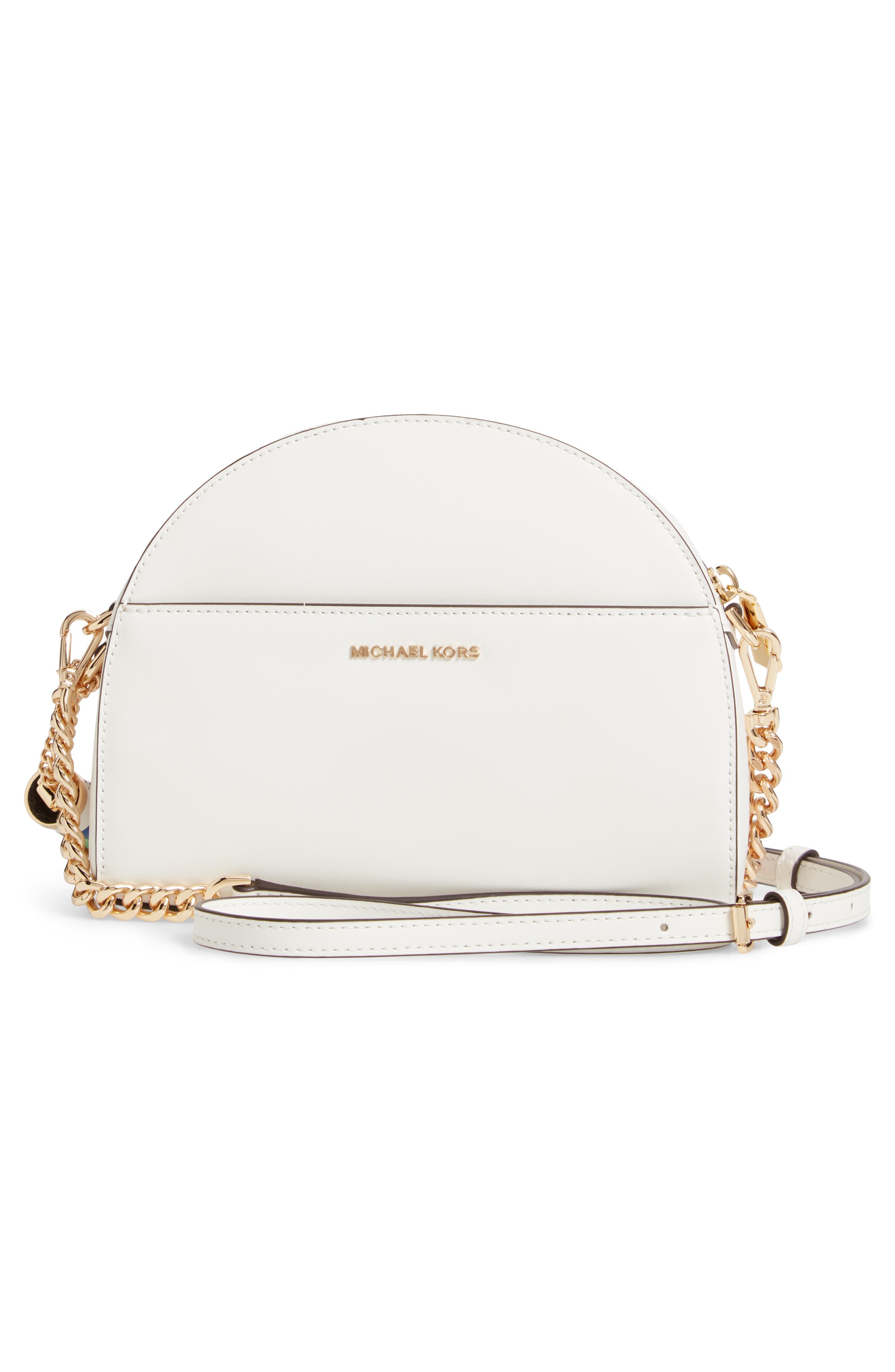 Ginny Rainbow Stripe Leather Crossbody Bag, Alternate, color, OPTIC WHITE