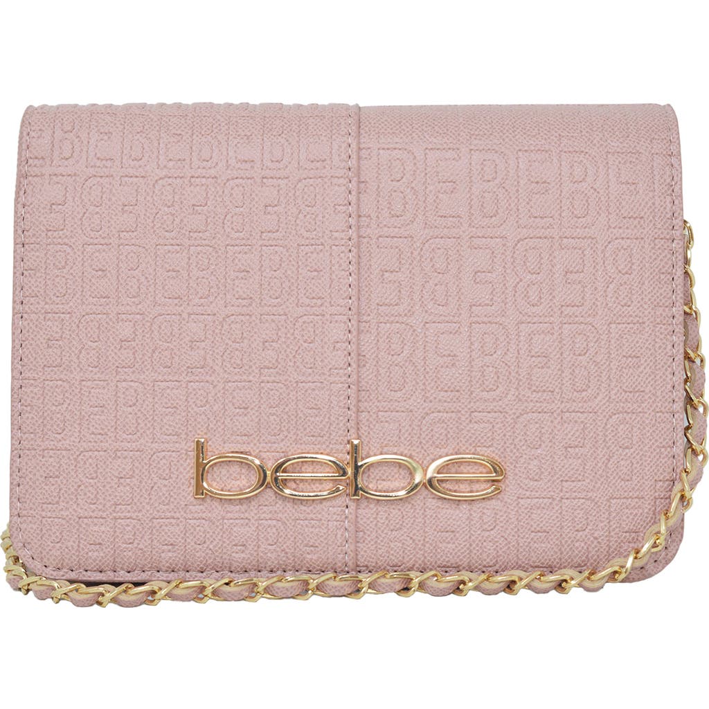 Shop Bebe Ailey Embossed Large Crossbody Bag In Solid Dark Blush