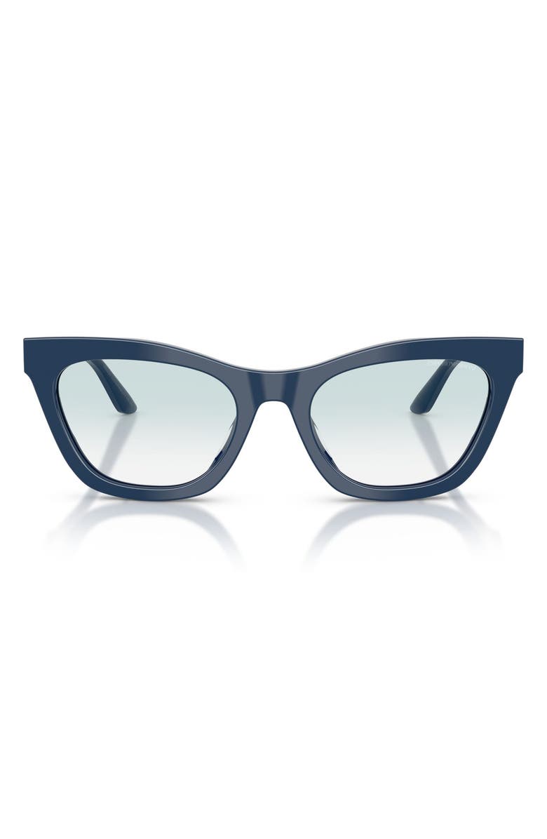 Emporio Armani 55mm Cat Eye Sunglasses, Main, color, Shiny Blue / Clear Blue