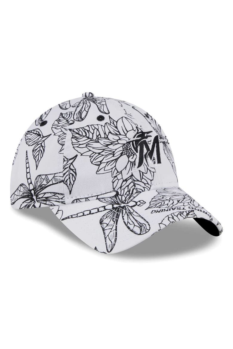 Men's New Era White Miami Marlins Spring Training 9TWENTY Adjustable Hat, Alternate, color, White