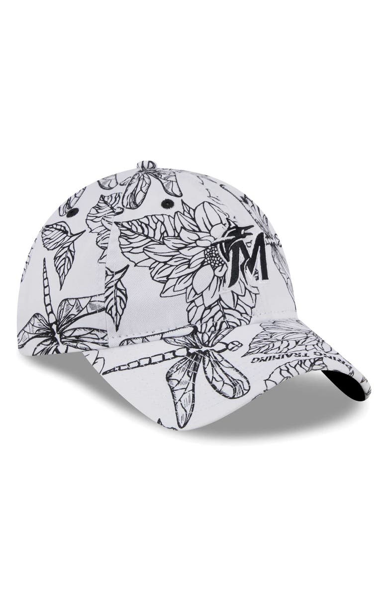 New Era Men's New Era White Miami Marlins Spring Training 9TWENTY Adjustable Hat, Alternate, color, 