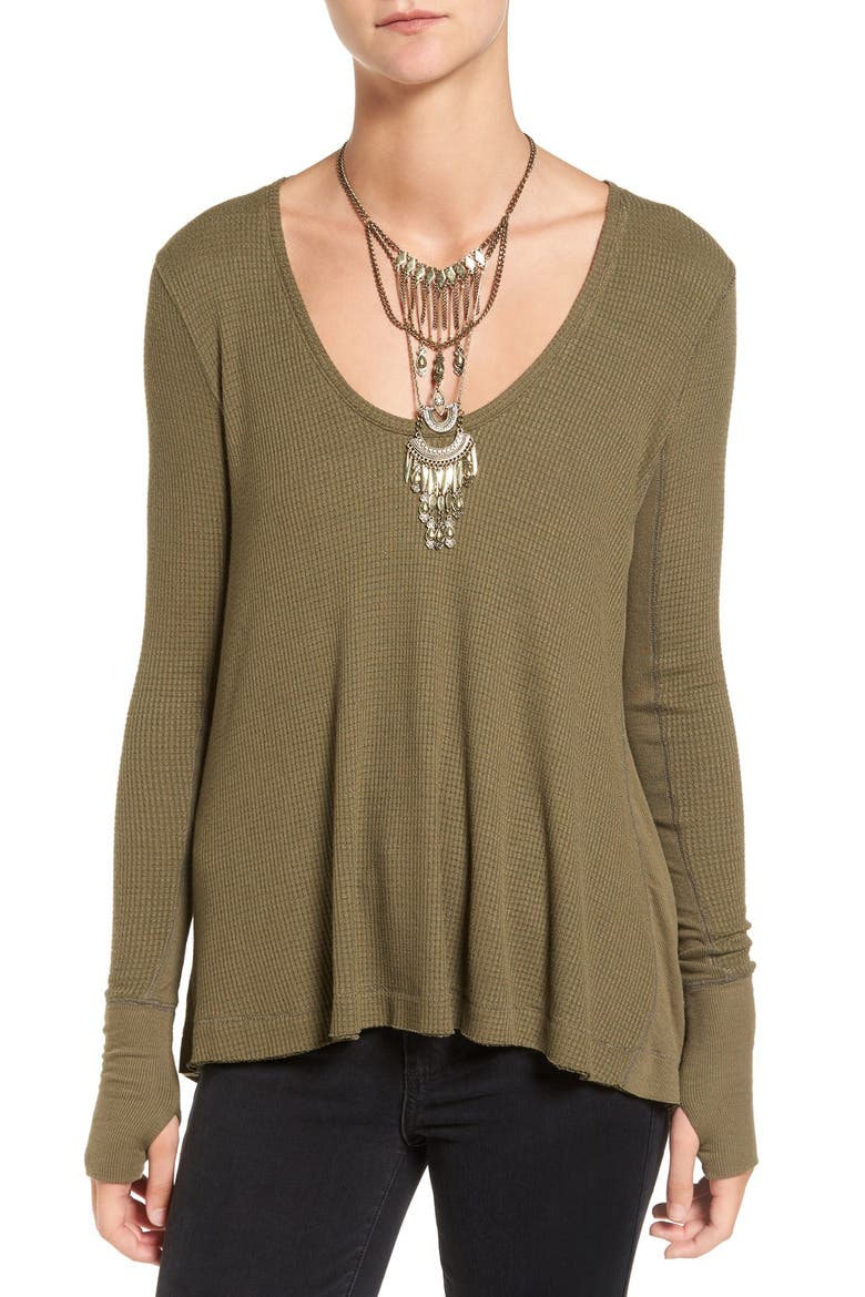 'Malibu' Thermal Top, Main, color, GREEN