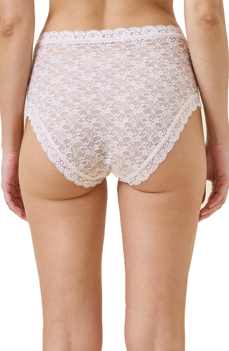 Papinelle High Waist Lace Knicker Panties, Alternate, color, Blush