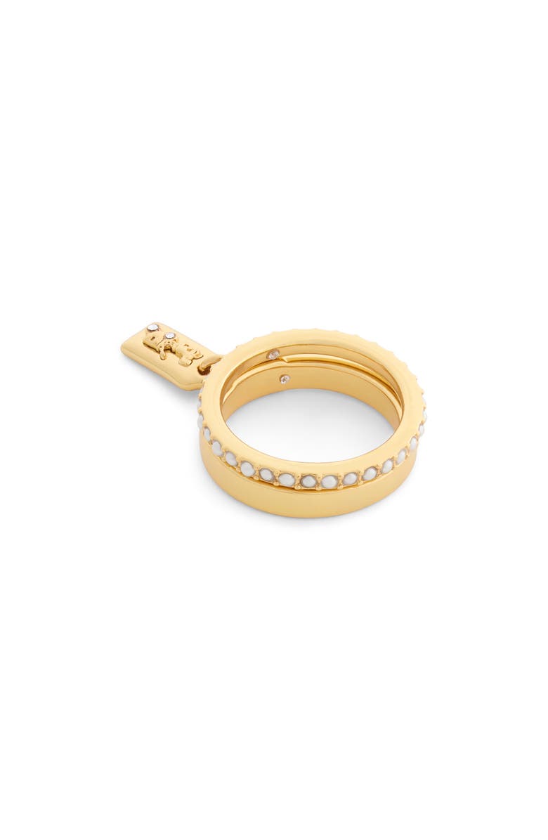 COACH Faux Pearl Hangtag Charm Ring, Alternate, color,