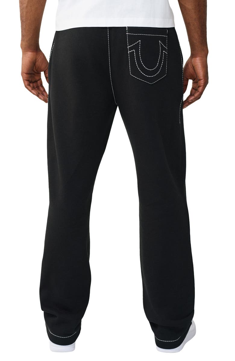 True Religion Crest Big T Sweatpants, Alternate, color, Jet Black