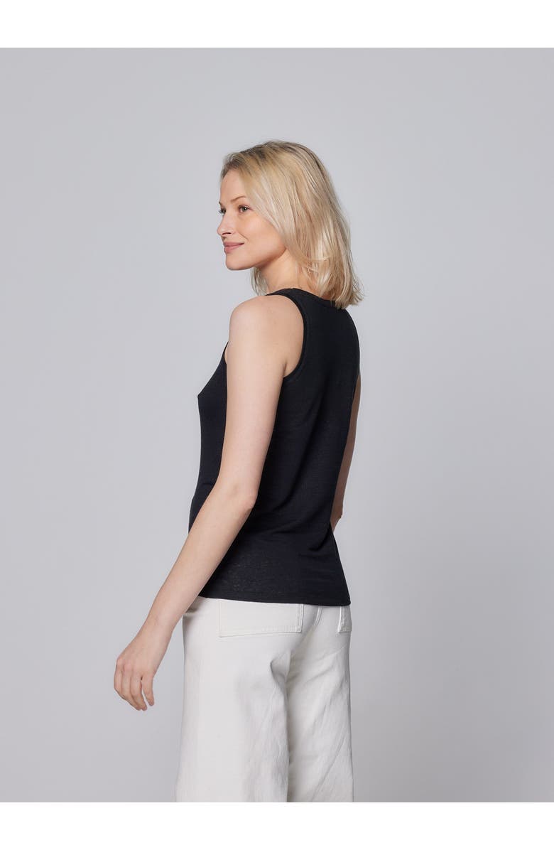 Majestic Filatures Stretch Linen Tank, Alternate, color, Noir