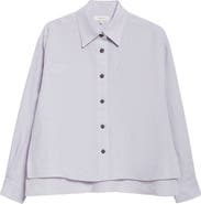 Lafayette 148 New York Organic Linen Crop Boyfriend Shirt
