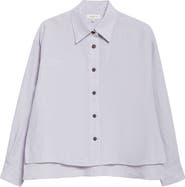 Lafayette 148 New York Organic Linen Crop Boyfriend Shirt