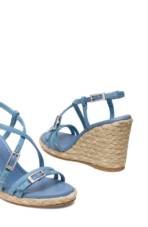 Stuart Weitzman Georgie Denim Strappy Espadrille Sandals In Washed/natural