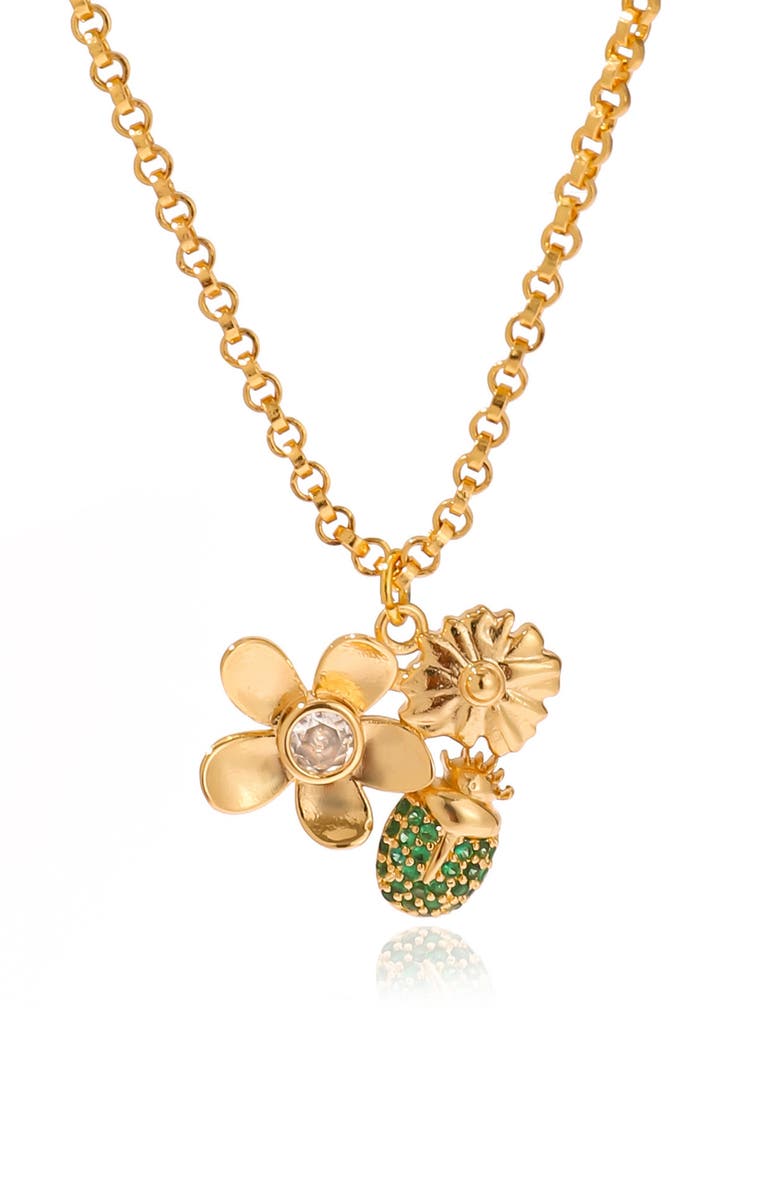LA MENO Carapace Pendant Necklace, Main, color, Gold