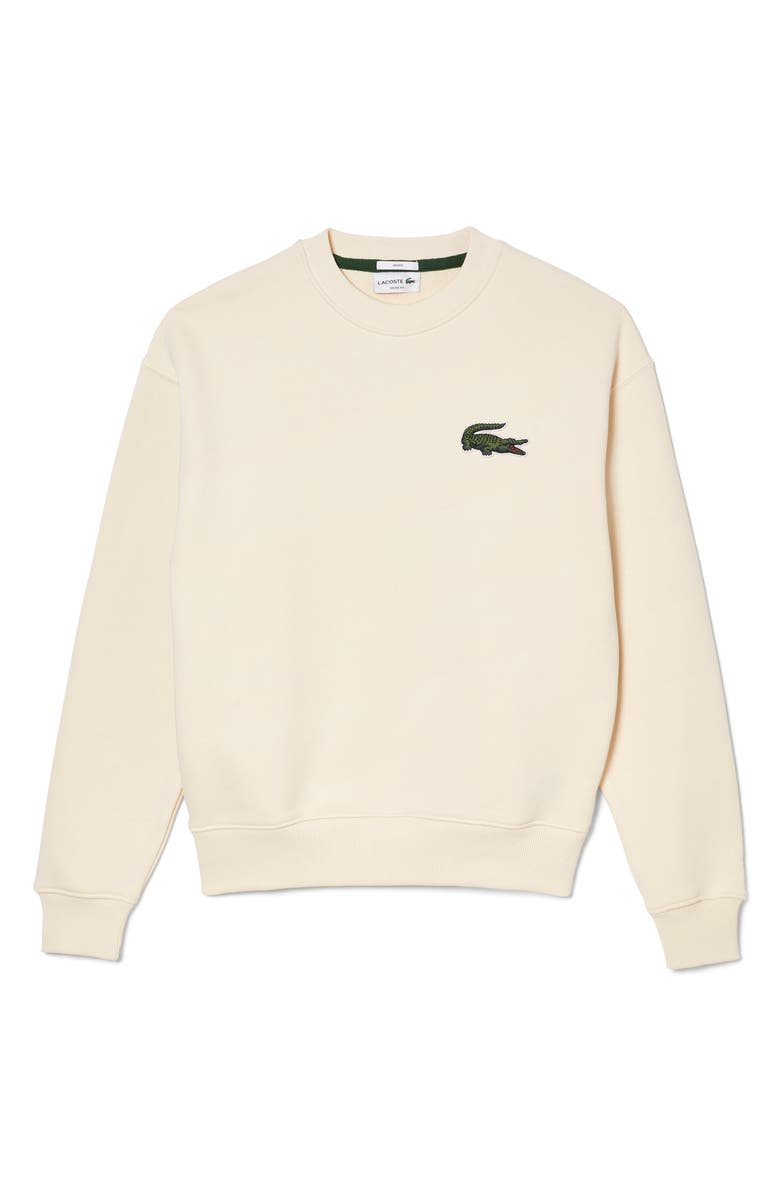 Lacoste Gender Inclusive Crocodile Badge Loose Fit Crewneck Sweatshirt, Main, color, 