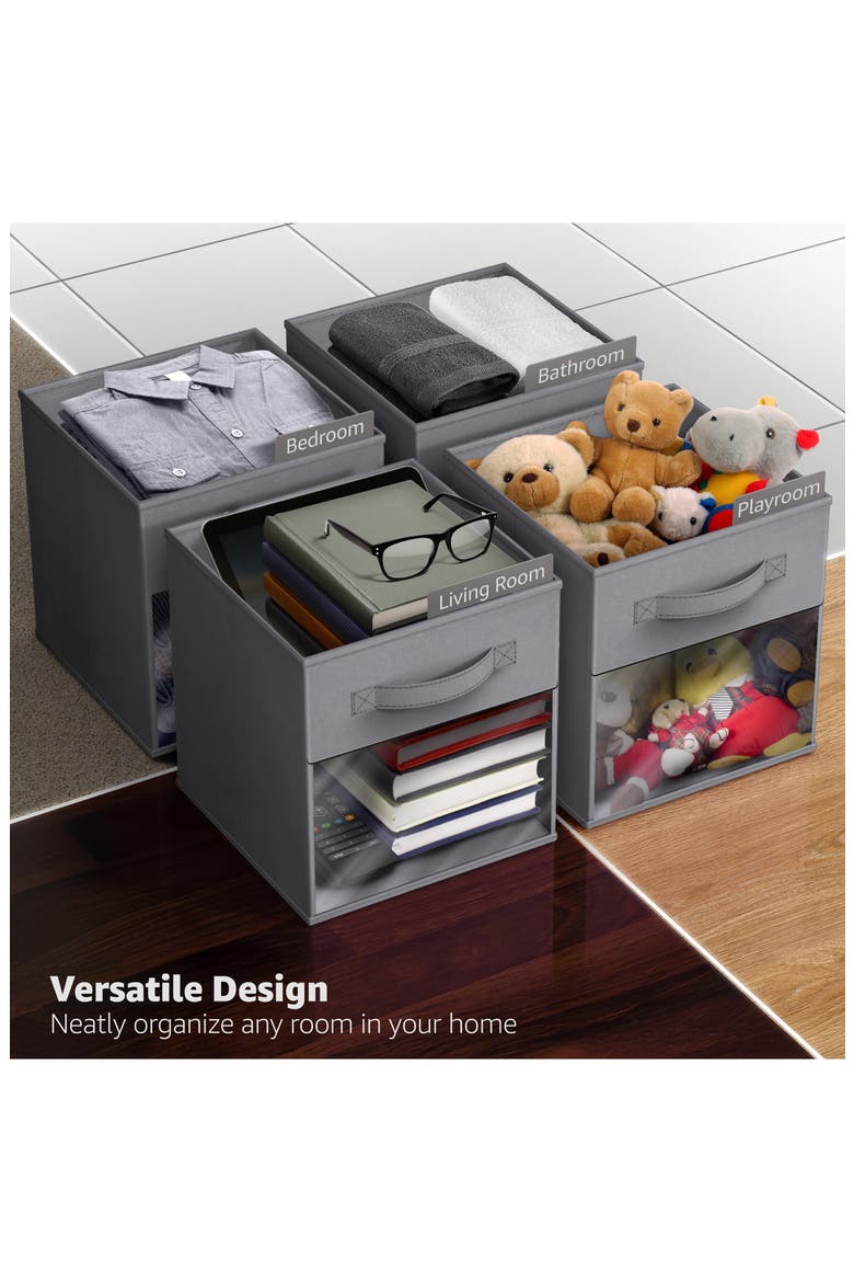 6-Pack Window Storage Cubes, Alternate, color, GRAY