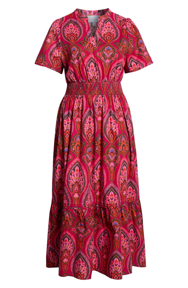 SUGARLIPS Azura Paisley Belraj Tiered Cotton Maxi Dress, Alternate, color, Berry-Multi