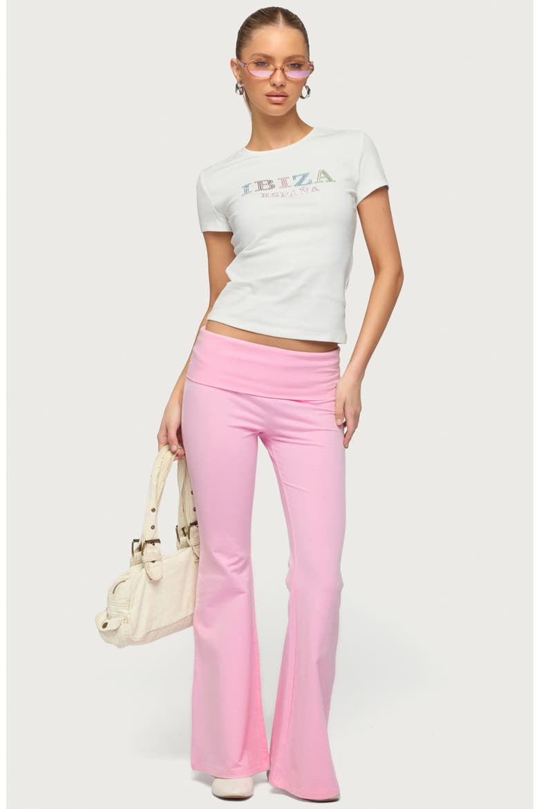 Naomi Foldover Flare Pants, Alternate, color, LIGHT-PINK