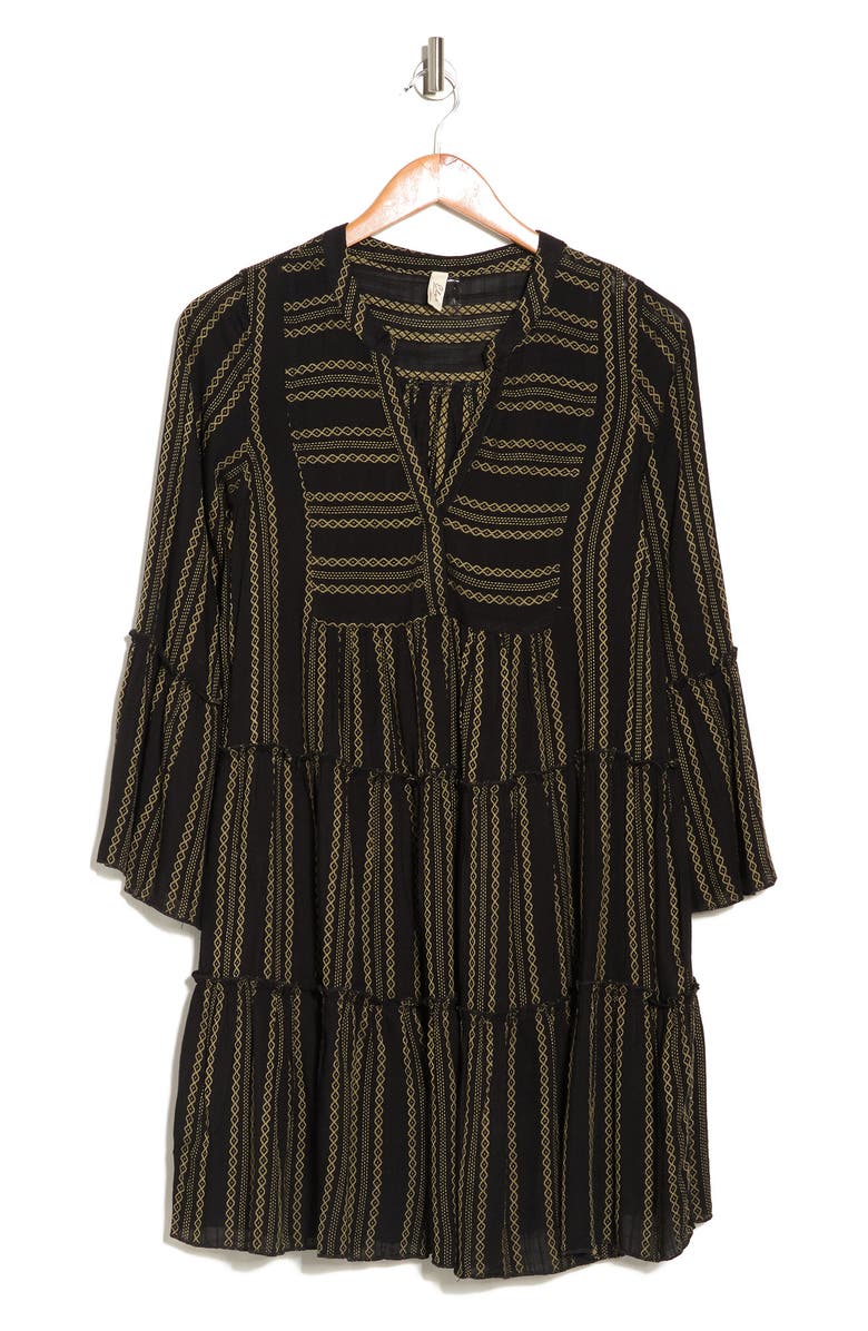 Elan Printed Tiered A-Line Dress, Alternate, color, 