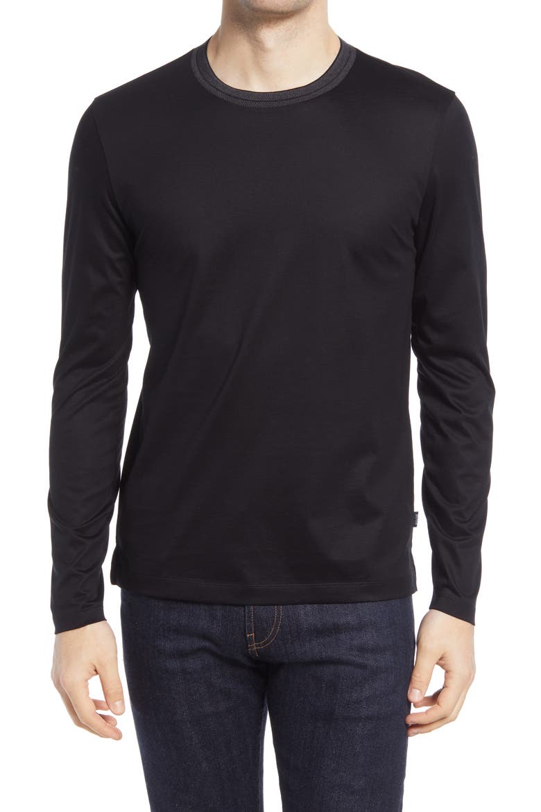 Tenison Long Sleeve Crewneck T-Shirt, Main, color, BLACK