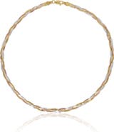 Spero London Gold Rose Gold and Silver Spiral Sterling Silver Flat Necklace