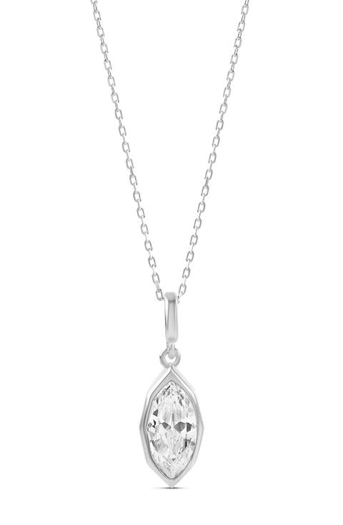 Victorian Style Marquise Pendant Necklace