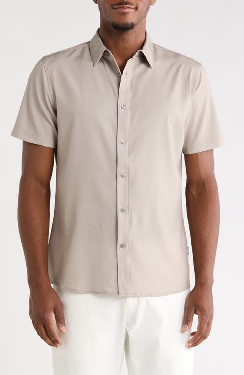 Leo Short Sleeve Button-Up Tech Shirt