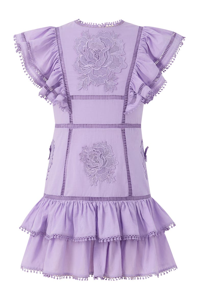 Carloyn Frill Cotton Mini Dress, Main, color, Lavender