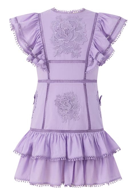 Carloyn Frill Cotton Mini Dress (Toddler, Little Kid & Big Kid)