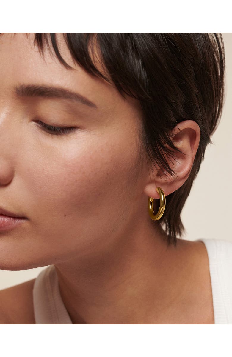 Monica Vinader Medium Essential Tube Hoop Earrings, Alternate, color, 18Ct Gold Vermeil