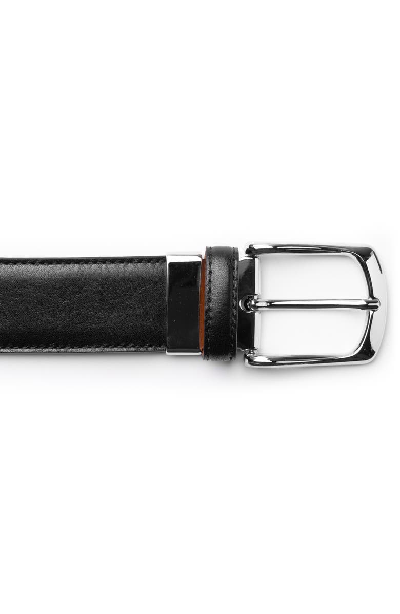 Bosca Roma Leather Belt, Alternate, color, Black
