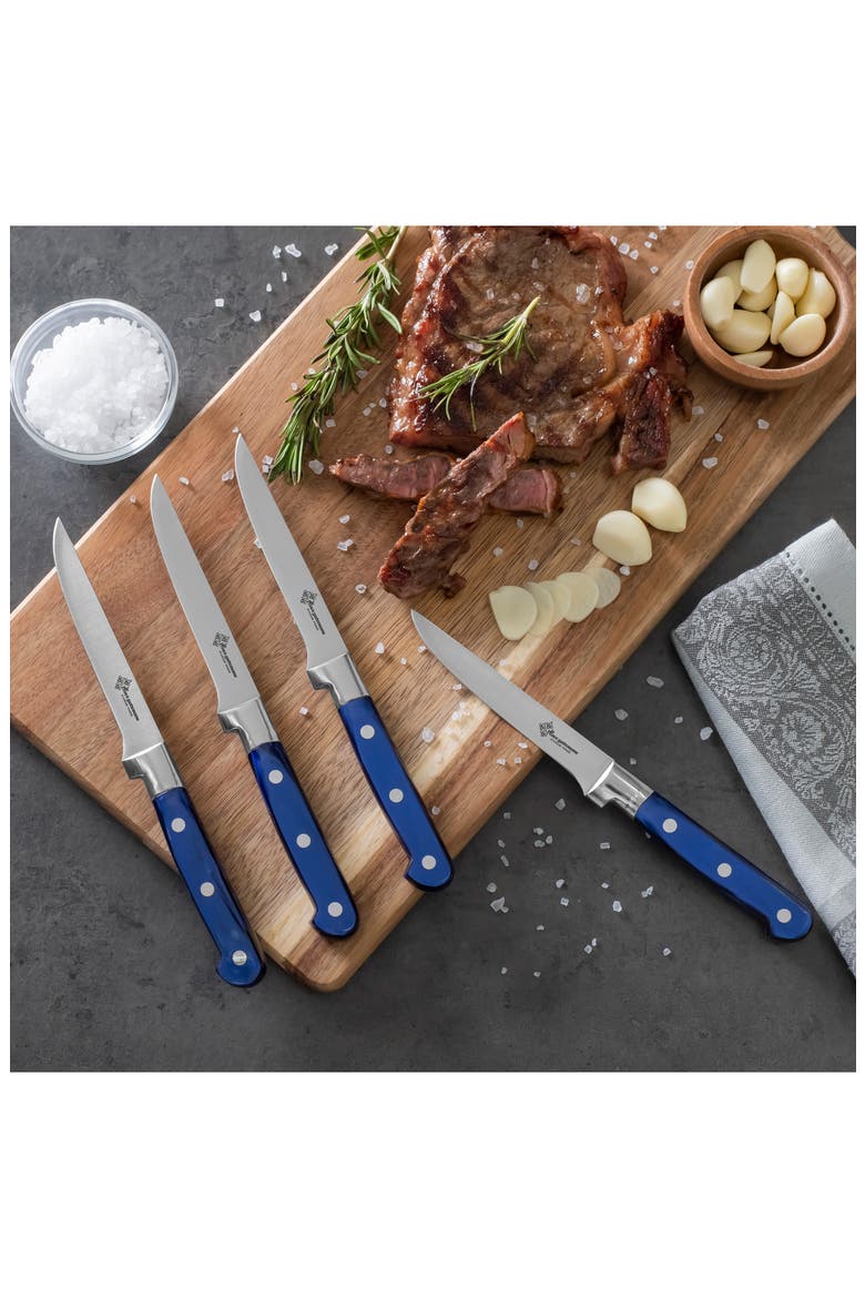 Prince Gastronome 4-Piece Steak Knife Set, Alternate, color, ROYAL BLUE