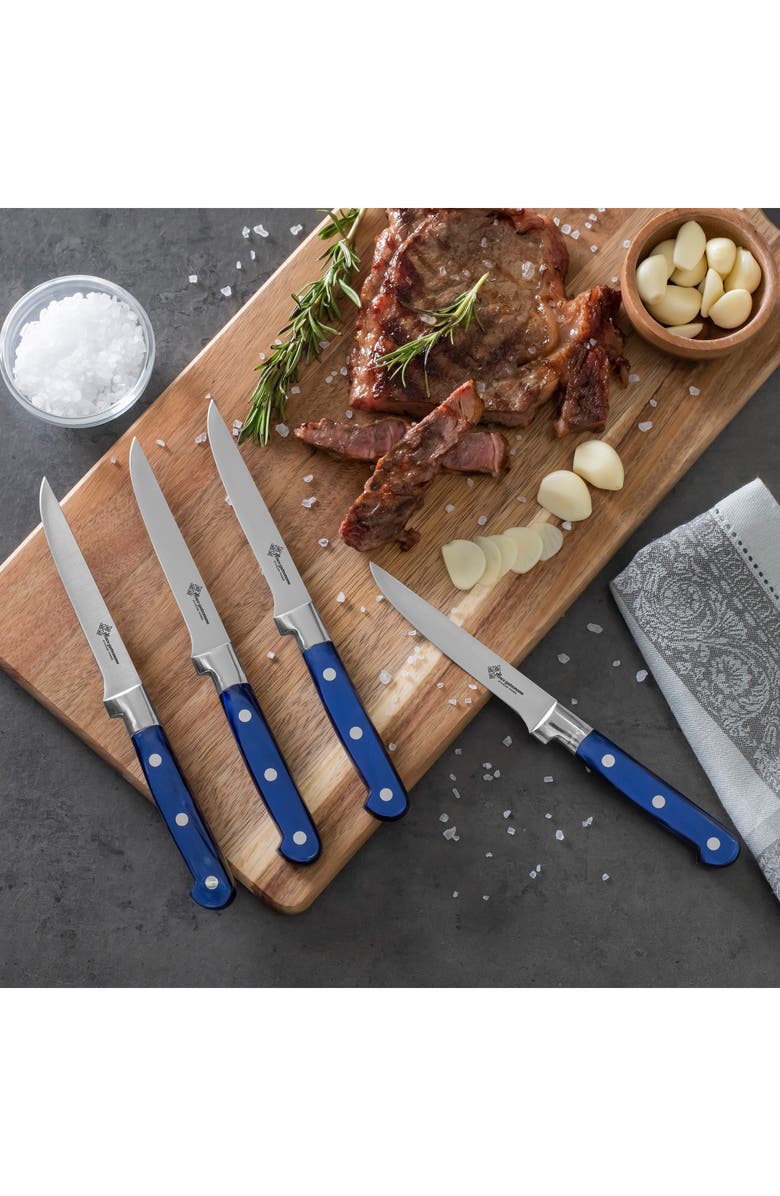AU NAIN Prince Gastronome 4-Piece Steak Knife Set, Alternate, color, Royal Blue