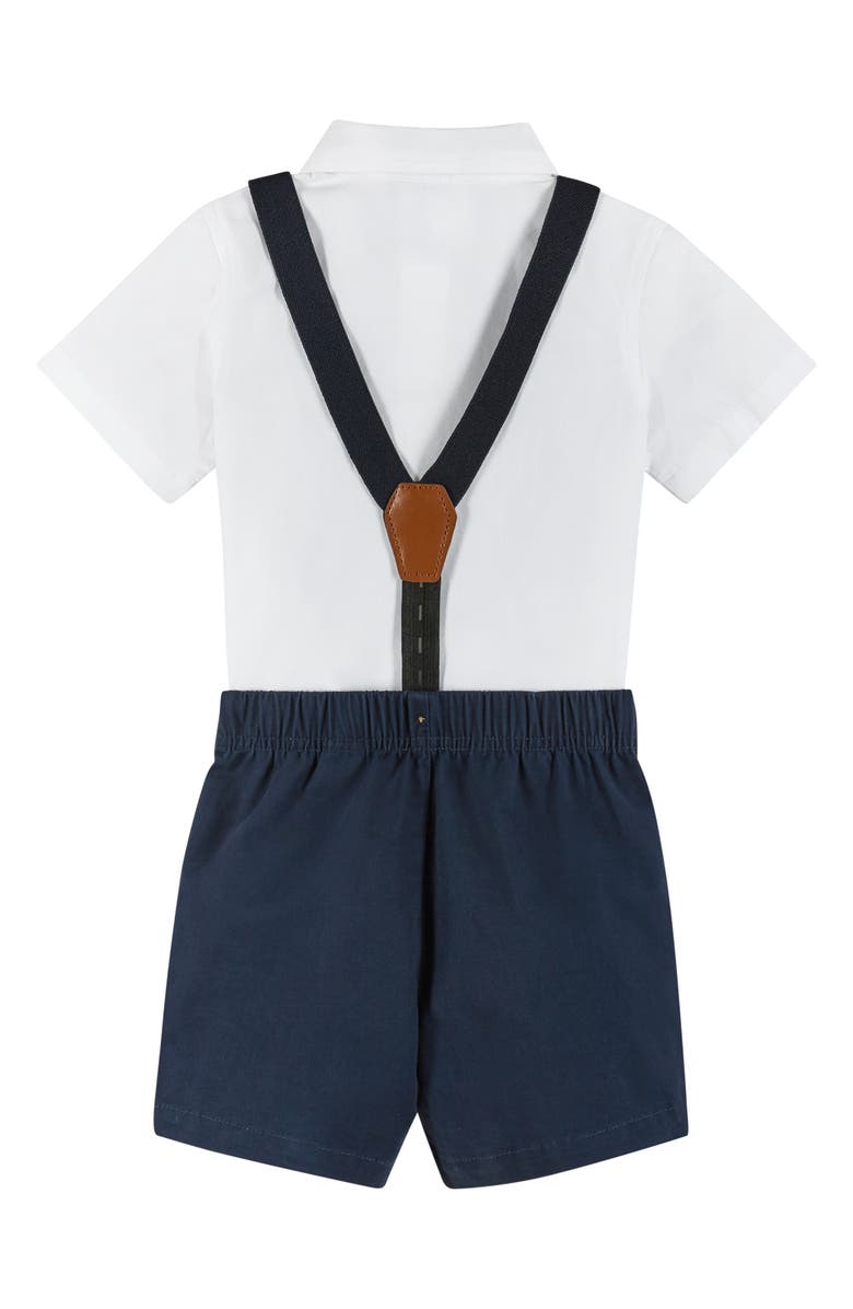 Andy & Evan Button-Up Shirt, Suspenders, Shorts & Bow Tie Set, Alternate, color, White