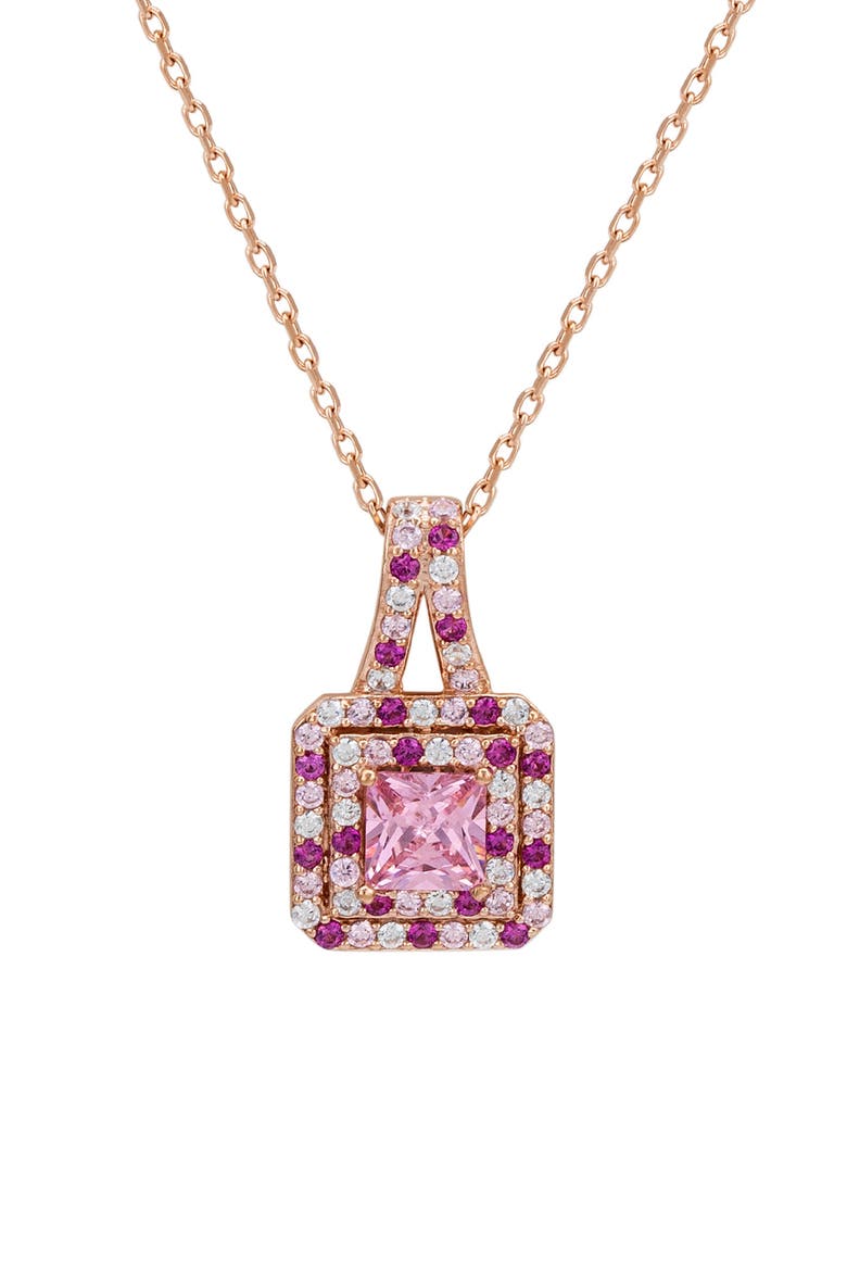 Halo Pendant Necklace, Main, color, PINK