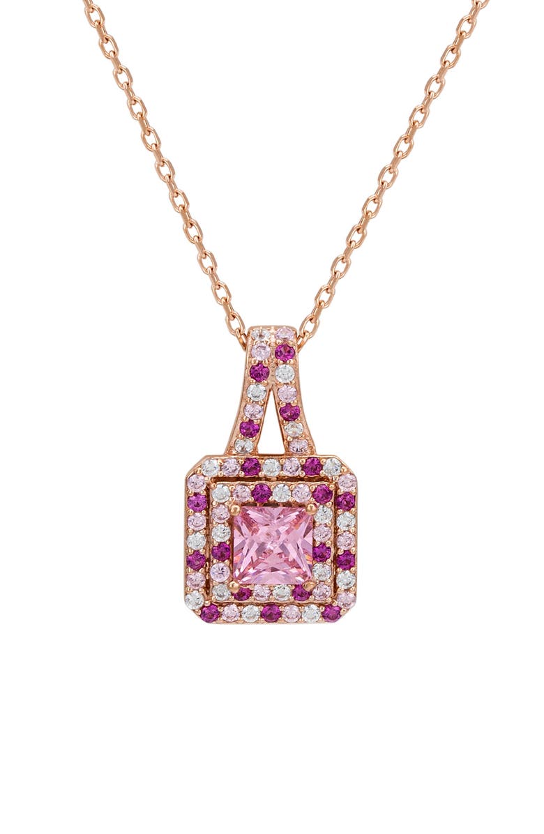 SUZY LEVIAN Halo Pendant Necklace, Main, color, 