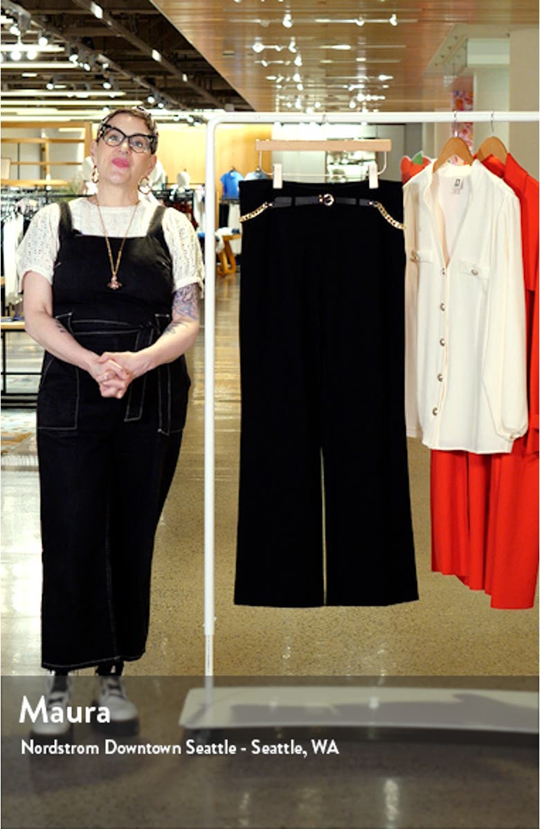 Chain Belt High Waist Wide Leg Pull-On Pants, sales video thumbnail