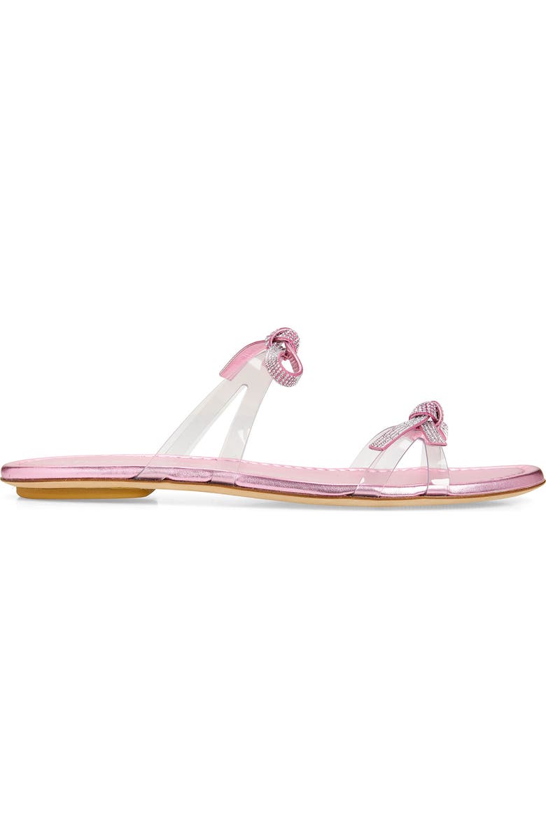 Stuart Weitzman Bow Slide Sandal, Alternate, color, Clear/ Cotton Candy